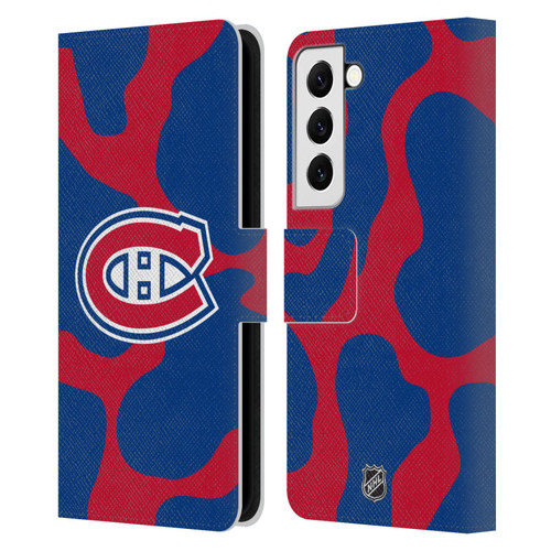 NHL Montreal Canadiens Cow Pattern Leather Book Wallet Case Cover For Samsung Galaxy S22 5G