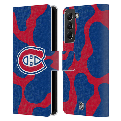 NHL Montreal Canadiens Cow Pattern Leather Book Wallet Case Cover For Samsung Galaxy S22+ 5G