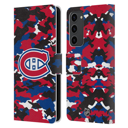 NHL Montreal Canadiens Camouflage Leather Book Wallet Case Cover For Samsung Galaxy S23+ 5G