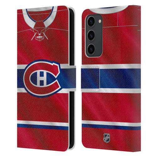 NHL Montreal Canadiens Jersey Leather Book Wallet Case Cover For Samsung Galaxy S23+ 5G