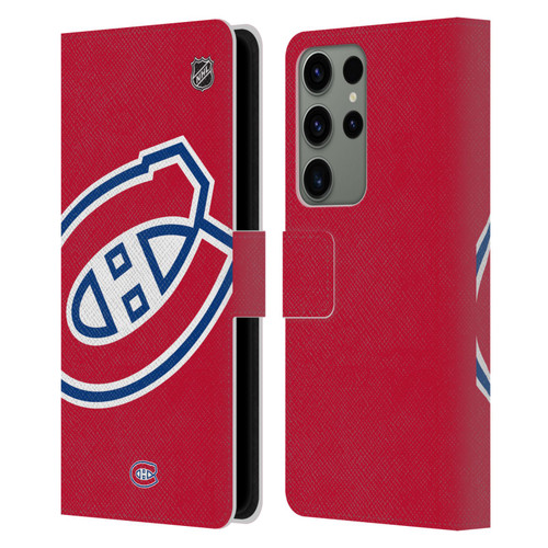NHL Montreal Canadiens Oversized Leather Book Wallet Case Cover For Samsung Galaxy S23 Ultra 5G