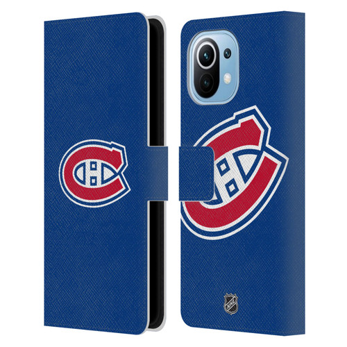 NHL Montreal Canadiens Plain Leather Book Wallet Case Cover For Xiaomi Mi 11