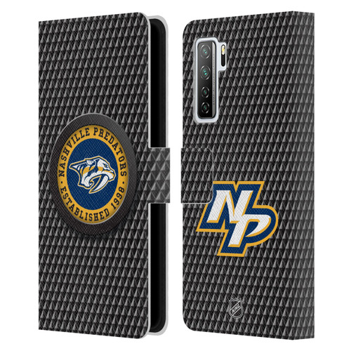 NHL Nashville Predators Puck Texture Leather Book Wallet Case Cover For Huawei Nova 7 SE/P40 Lite 5G