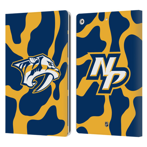 NHL Nashville Predators Cow Pattern Leather Book Wallet Case Cover For Apple iPad 10.2 2019/2020/2021