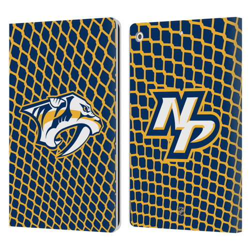 NHL Nashville Predators Net Pattern Leather Book Wallet Case Cover For Apple iPad 10.2 2019/2020/2021
