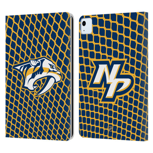 NHL Nashville Predators Net Pattern Leather Book Wallet Case Cover For Apple iPad Air 2020 / 2022