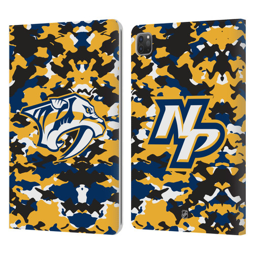 NHL Nashville Predators Camouflage Leather Book Wallet Case Cover For Apple iPad Pro 11 2020 / 2021 / 2022