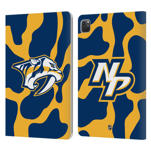 NHL Nashville Predators Cow Pattern Leather Book Wallet Case Cover For Apple iPad Pro 11 2020 / 2021 / 2022