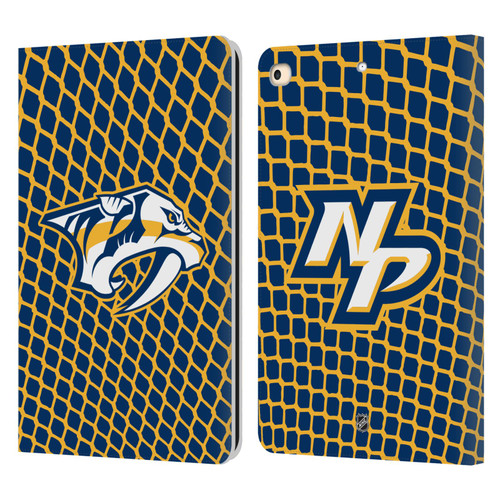 NHL Nashville Predators Net Pattern Leather Book Wallet Case Cover For Apple iPad 9.7 2017 / iPad 9.7 2018