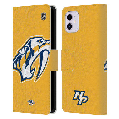 NHL Nashville Predators Oversized Leather Book Wallet Case Cover For Apple iPhone 11