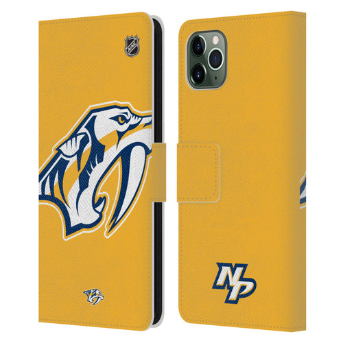 NHL Nashville Predators Oversized Leather Book Wallet Case Cover For Apple iPhone 11 Pro Max