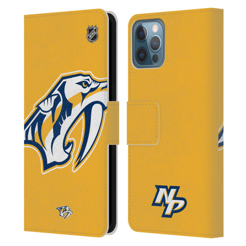 NHL Nashville Predators Oversized Leather Book Wallet Case Cover For Apple iPhone 12 / iPhone 12 Pro