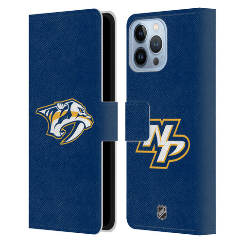 NHL Nashville Predators Plain Leather Book Wallet Case Cover For Apple iPhone 13 Pro Max