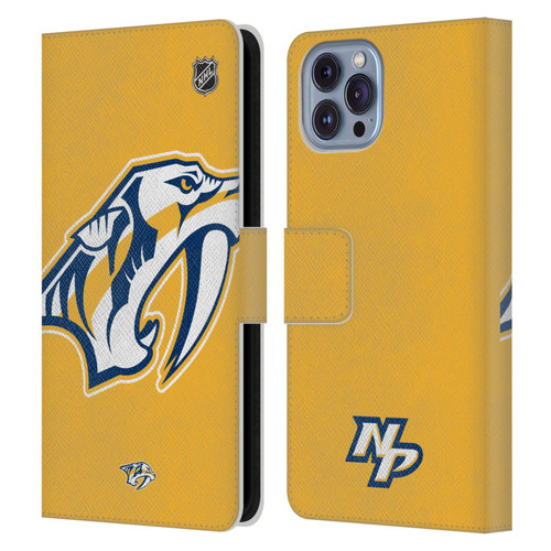 NHL Nashville Predators Oversized Leather Book Wallet Case Cover For Apple iPhone 14