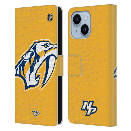 NHL Nashville Predators Oversized Leather Book Wallet Case Cover For Apple iPhone 14 Plus