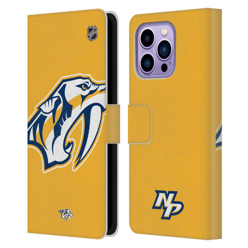 NHL Nashville Predators Oversized Leather Book Wallet Case Cover For Apple iPhone 14 Pro Max