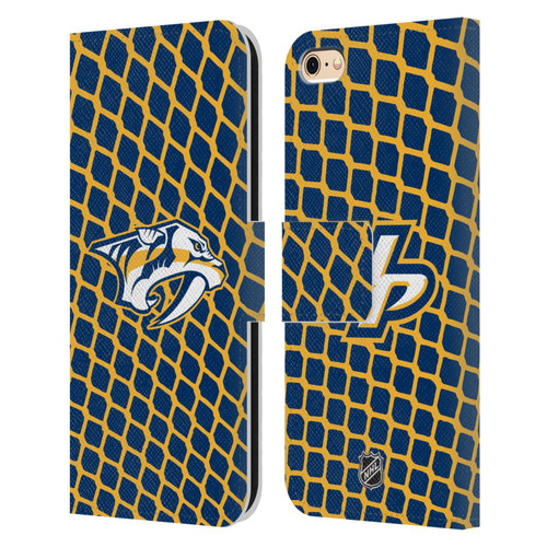 NHL Nashville Predators Net Pattern Leather Book Wallet Case Cover For Apple iPhone 6 / iPhone 6s