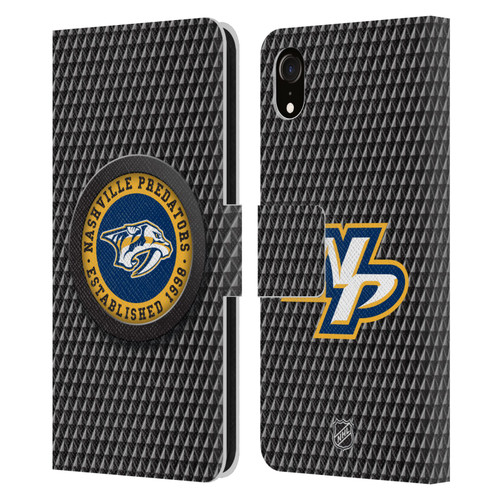 NHL Nashville Predators Puck Texture Leather Book Wallet Case Cover For Apple iPhone XR
