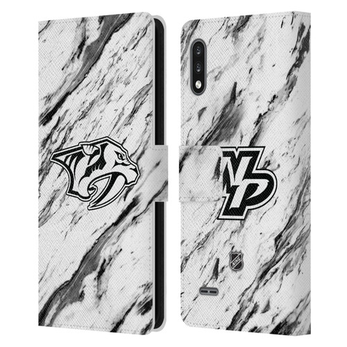 NHL Nashville Predators Marble Leather Book Wallet Case Cover For LG K22