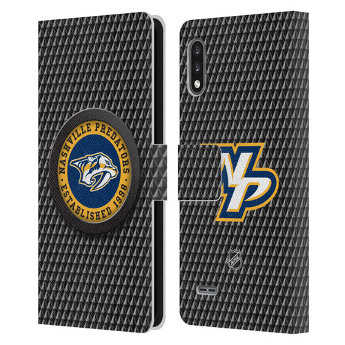 NHL Nashville Predators Puck Texture Leather Book Wallet Case Cover For LG K22