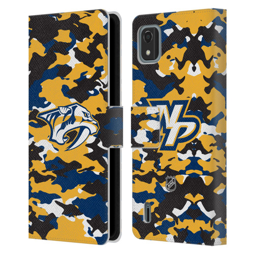 NHL Nashville Predators Camouflage Leather Book Wallet Case Cover For Nokia C2 2nd Edition