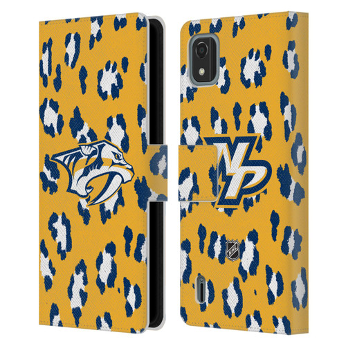 NHL Nashville Predators Leopard Patten Leather Book Wallet Case Cover For Nokia C2 2nd Edition