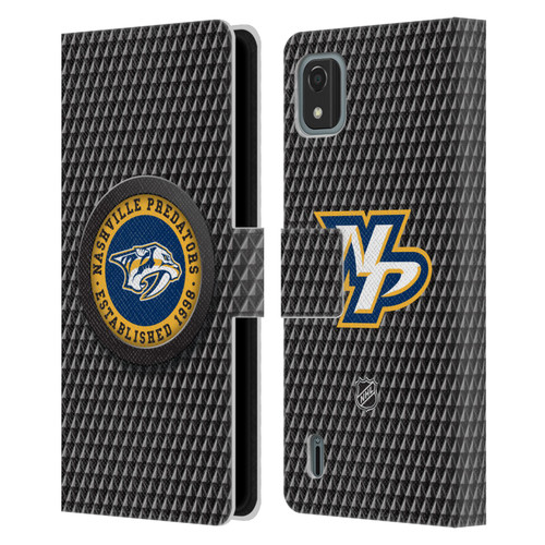 NHL Nashville Predators Puck Texture Leather Book Wallet Case Cover For Nokia C2 2nd Edition