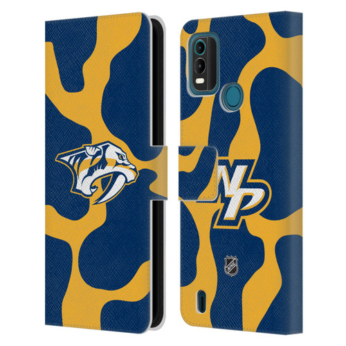 NHL Nashville Predators Cow Pattern Leather Book Wallet Case Cover For Nokia G11 Plus