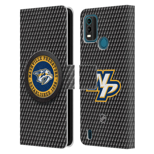 NHL Nashville Predators Puck Texture Leather Book Wallet Case Cover For Nokia G11 Plus