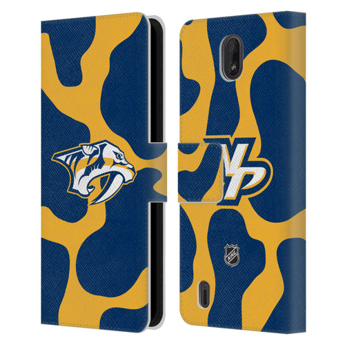 NHL Nashville Predators Cow Pattern Leather Book Wallet Case Cover For Nokia C01 Plus/C1 2nd Edition