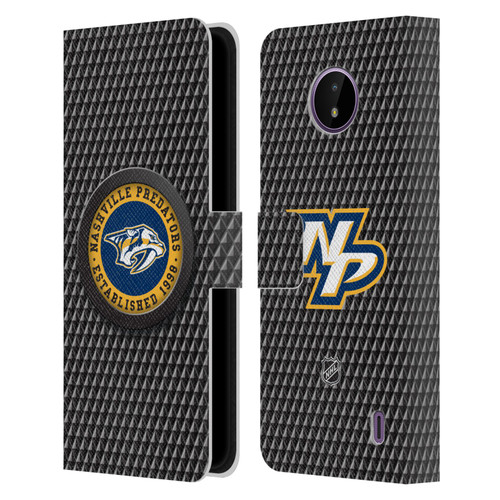 NHL Nashville Predators Puck Texture Leather Book Wallet Case Cover For Nokia C10 / C20