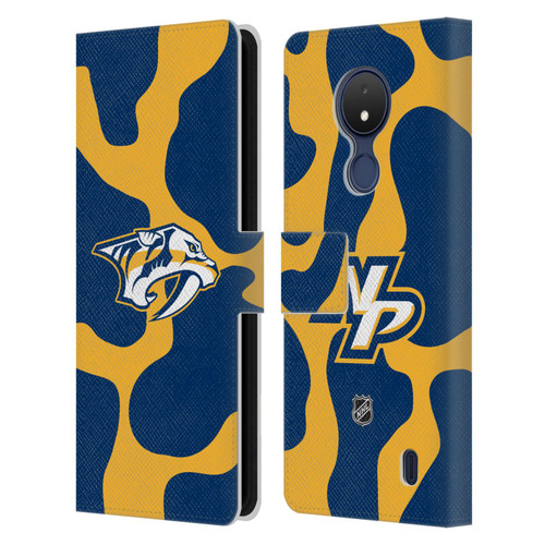 NHL Nashville Predators Cow Pattern Leather Book Wallet Case Cover For Nokia C21