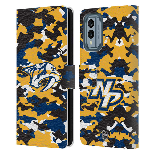 NHL Nashville Predators Camouflage Leather Book Wallet Case Cover For Nokia X30