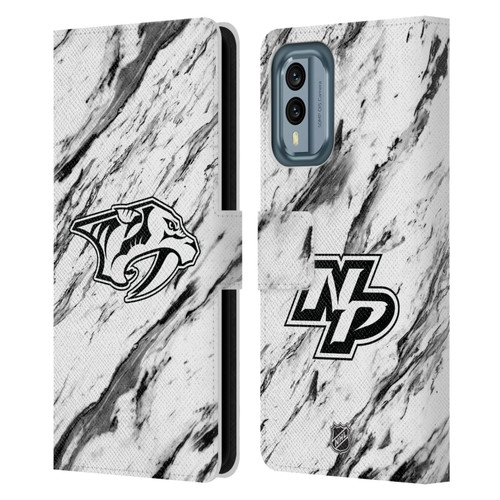 NHL Nashville Predators Marble Leather Book Wallet Case Cover For Nokia X30