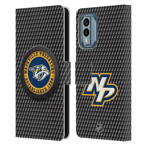 NHL Nashville Predators Puck Texture Leather Book Wallet Case Cover For Nokia X30