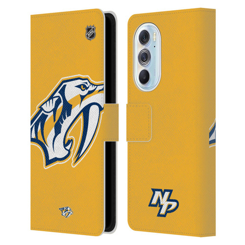 NHL Nashville Predators Oversized Leather Book Wallet Case Cover For Motorola Edge X30