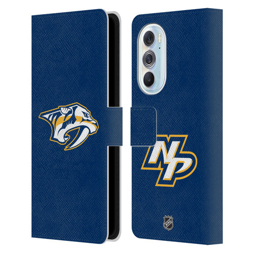 NHL Nashville Predators Plain Leather Book Wallet Case Cover For Motorola Edge X30