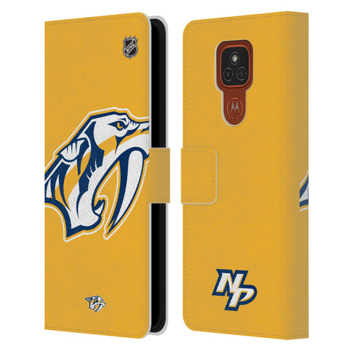 NHL Nashville Predators Oversized Leather Book Wallet Case Cover For Motorola Moto E7 Plus