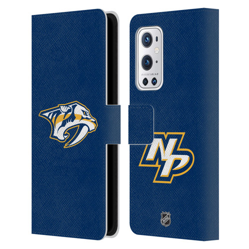 NHL Nashville Predators Plain Leather Book Wallet Case Cover For OnePlus 9 Pro