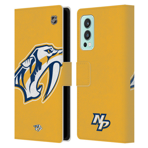 NHL Nashville Predators Oversized Leather Book Wallet Case Cover For OnePlus Nord 2 5G