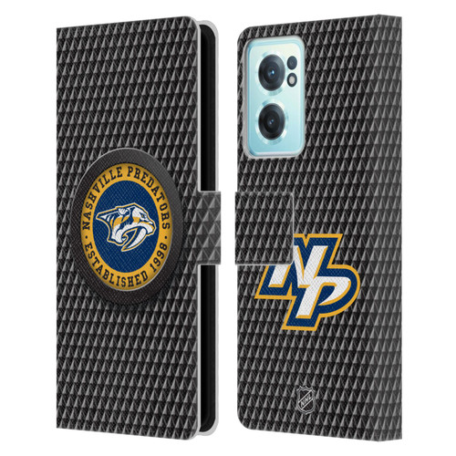 NHL Nashville Predators Puck Texture Leather Book Wallet Case Cover For OnePlus Nord CE 2 5G