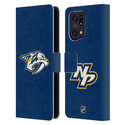 NHL Nashville Predators Plain Leather Book Wallet Case Cover For OPPO Find X5 Pro