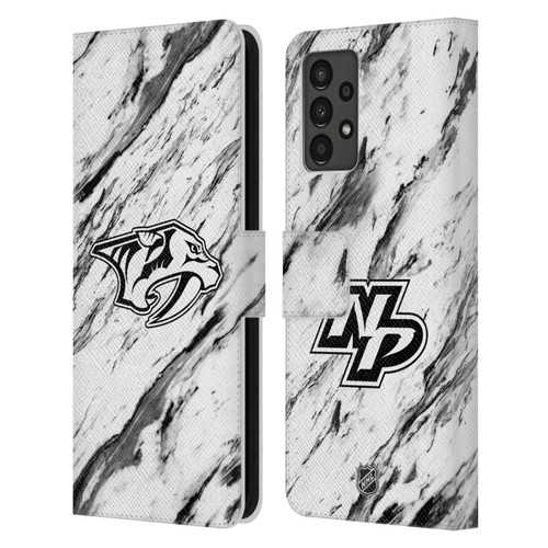 NHL Nashville Predators Marble Leather Book Wallet Case Cover For Samsung Galaxy A13 (2022)