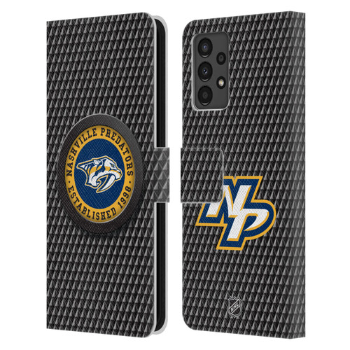 NHL Nashville Predators Puck Texture Leather Book Wallet Case Cover For Samsung Galaxy A13 (2022)