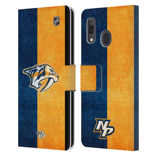 NHL Nashville Predators Half Distressed Leather Book Wallet Case Cover For Samsung Galaxy A33 5G (2022)