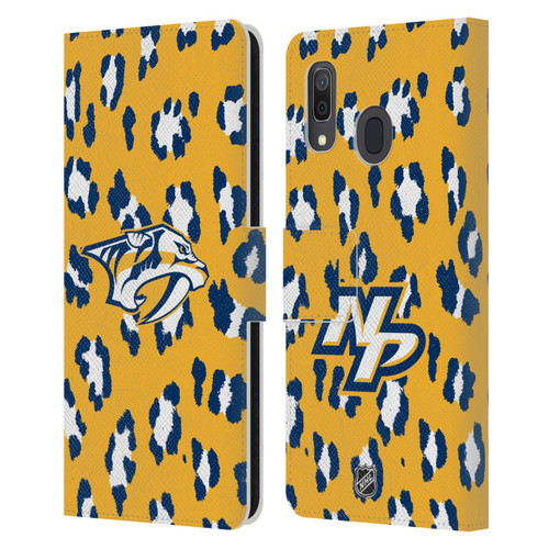 NHL Nashville Predators Leopard Patten Leather Book Wallet Case Cover For Samsung Galaxy A33 5G (2022)