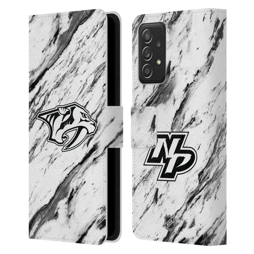 NHL Nashville Predators Marble Leather Book Wallet Case Cover For Samsung Galaxy A52 / A52s / 5G (2021)