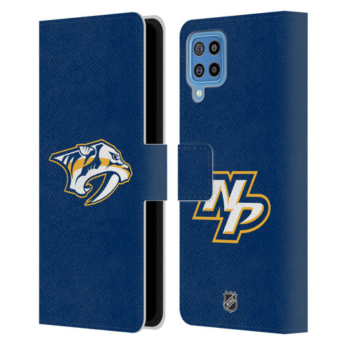 NHL Nashville Predators Plain Leather Book Wallet Case Cover For Samsung Galaxy F22 (2021)