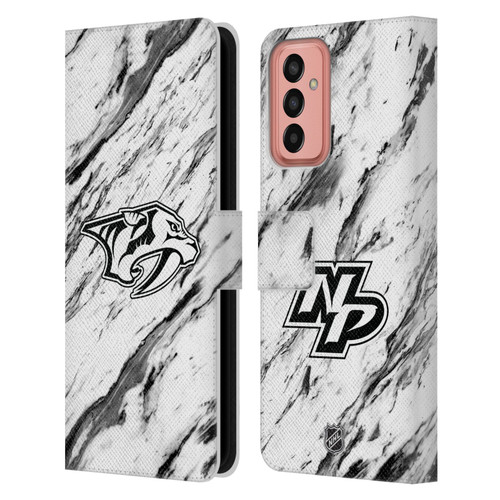 NHL Nashville Predators Marble Leather Book Wallet Case Cover For Samsung Galaxy M13 (2022)