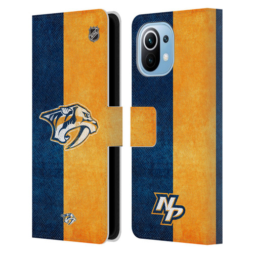 NHL Nashville Predators Half Distressed Leather Book Wallet Case Cover For Xiaomi Mi 11